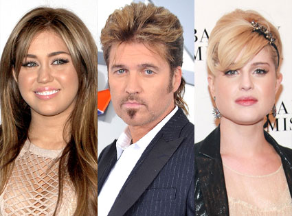 Kelly Osbourne, Miley Cyrus, Billy Ray Cyrus Kelly Osbourne, Miley Cyrus, Billy Ray Cyrus